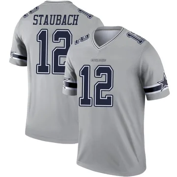 Roger Staubach Dallas Cowboys Men's Legend White Color Rush T-Shirt